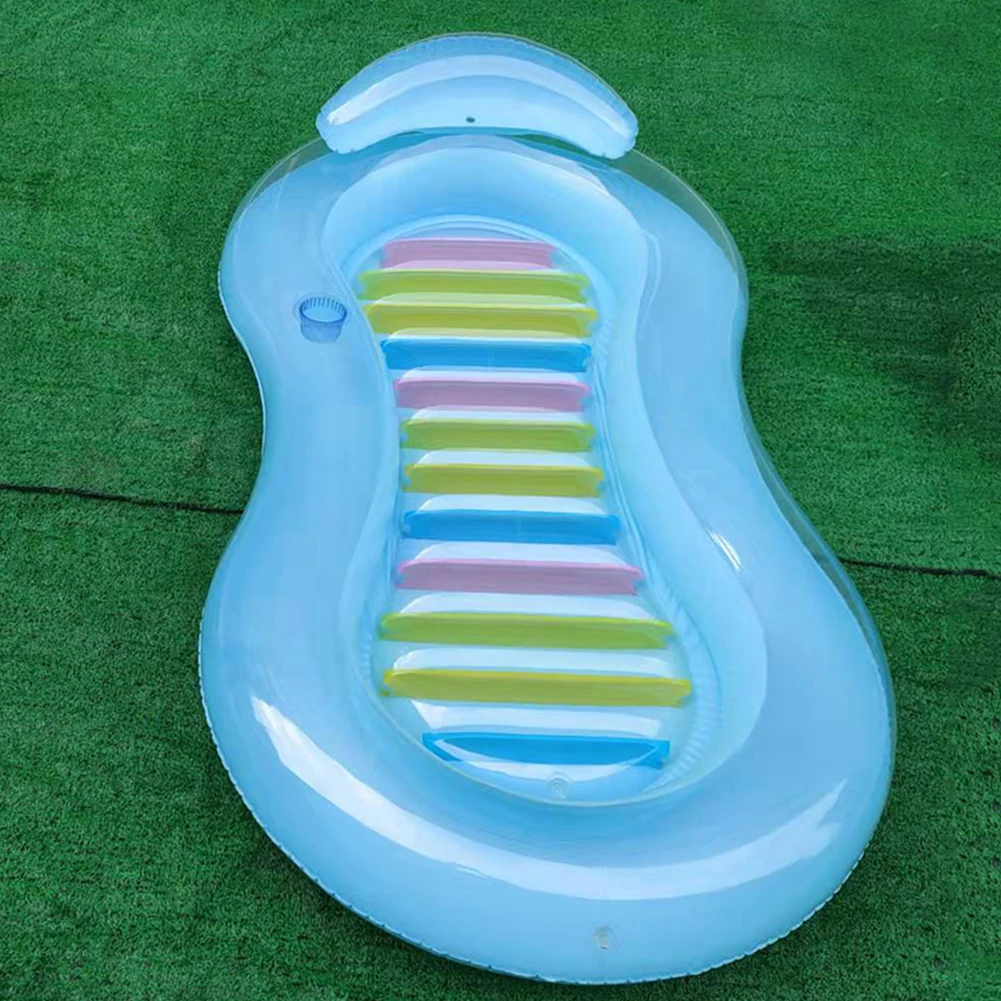 

1pc PVC Swimming Pool Beach Water Hammock Floating Row Sleeping Cushion Summer Inflatable Air Lounger Chair Bed