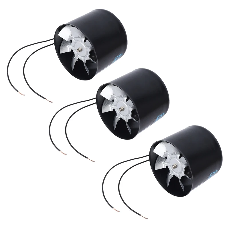 

3X 4 Inch Inline Duct Fan Air Ventilator Metal Pipe Ventilation Exhaust Fan Mini Extractor Bathroom Toilet Wall Fan