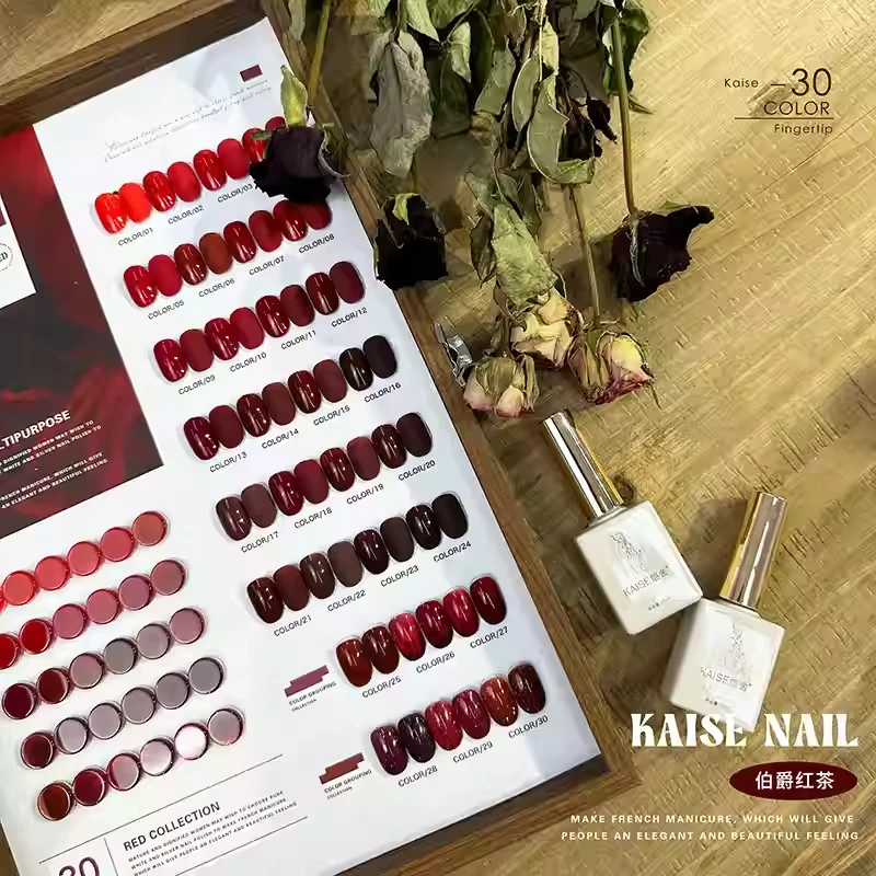 KAISE Red series 30 цветов Набор гелей для ногтей 2024 Новая профессиональная горячая