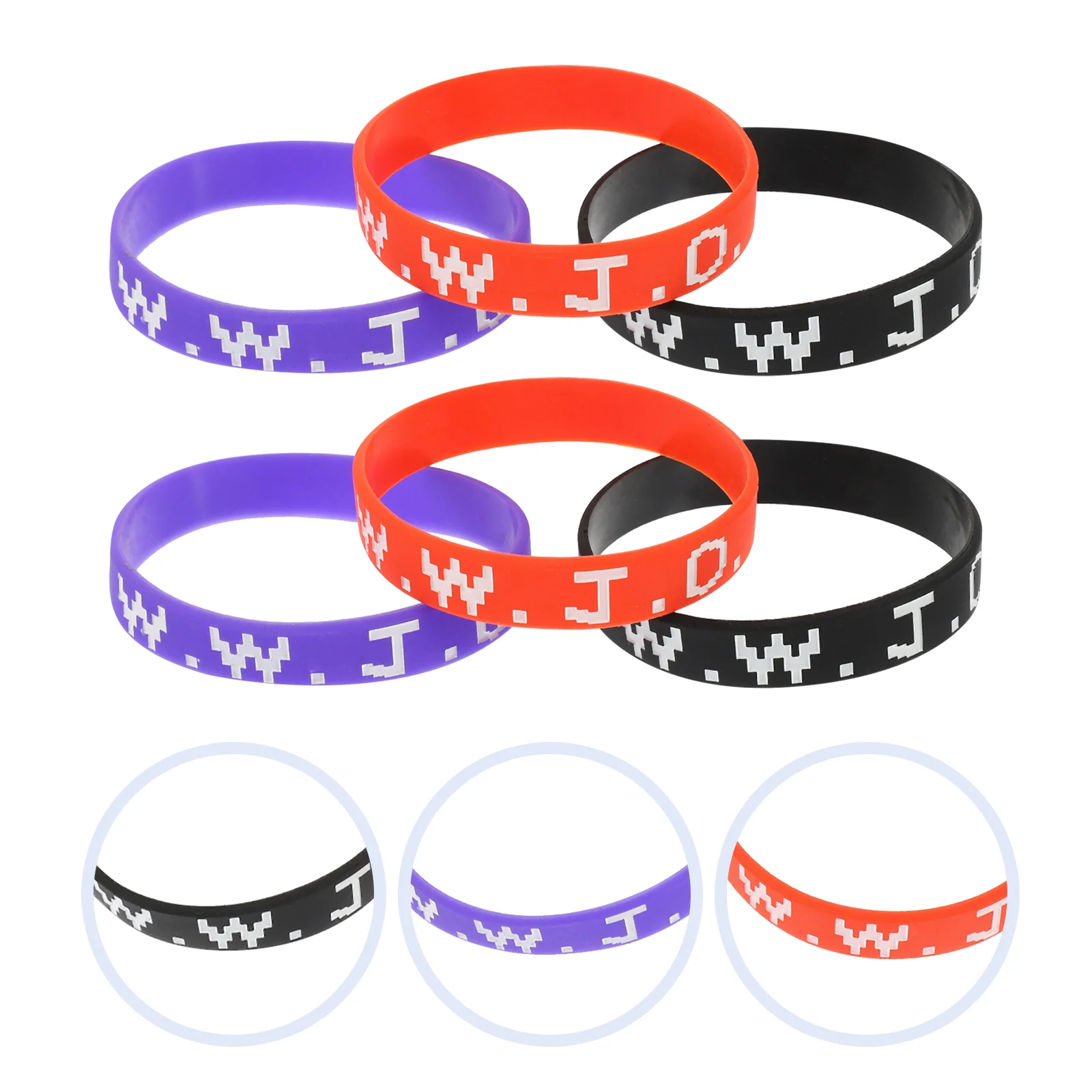 

6 Pcs Silicone Wristbands Simple Chain Wild Fashion Unisex Bangle Silica Gel Bracelets High Elasticity Miss