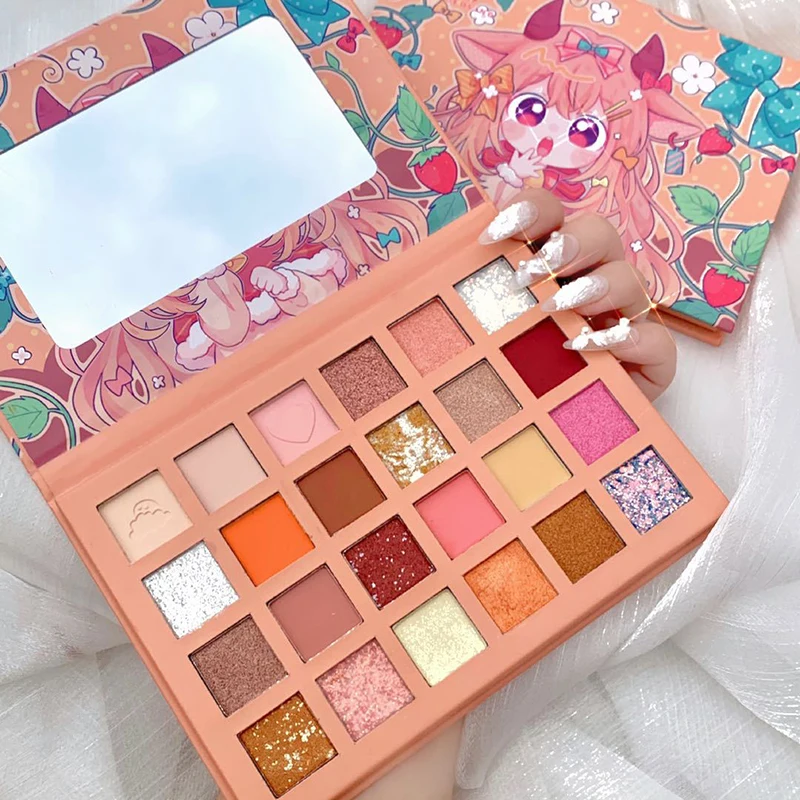 

Eyeshadow Palette 24 Colors Makeup Female Cosmetics EyeShadow Strawberry Girl Glitter Pearlescent Waterproof Eye Plate Cute