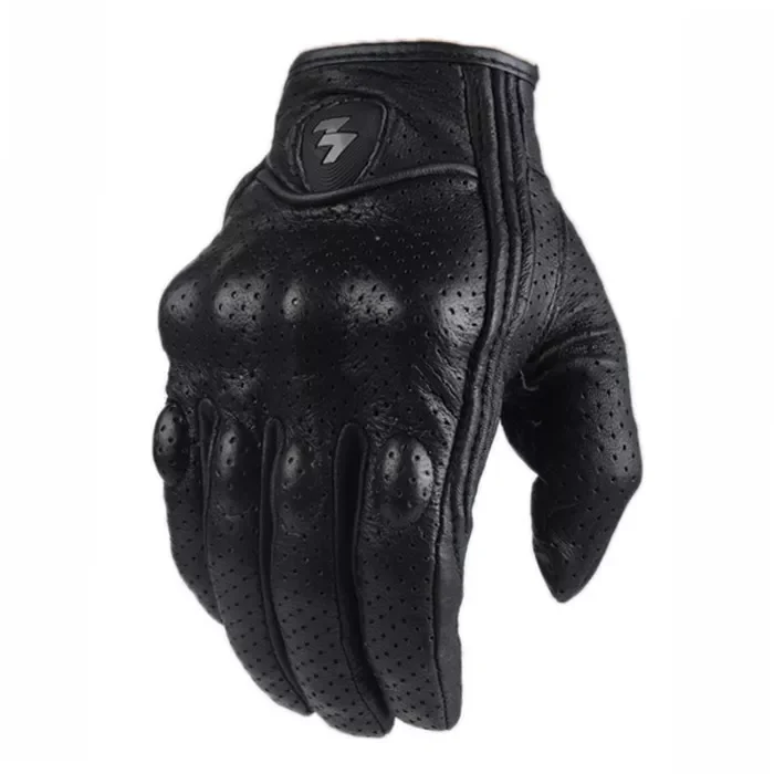 Retro Pursuit Perforated Real Leather Motorcycle Gloves Moto Waterproof Protective Gears Motocross gift |