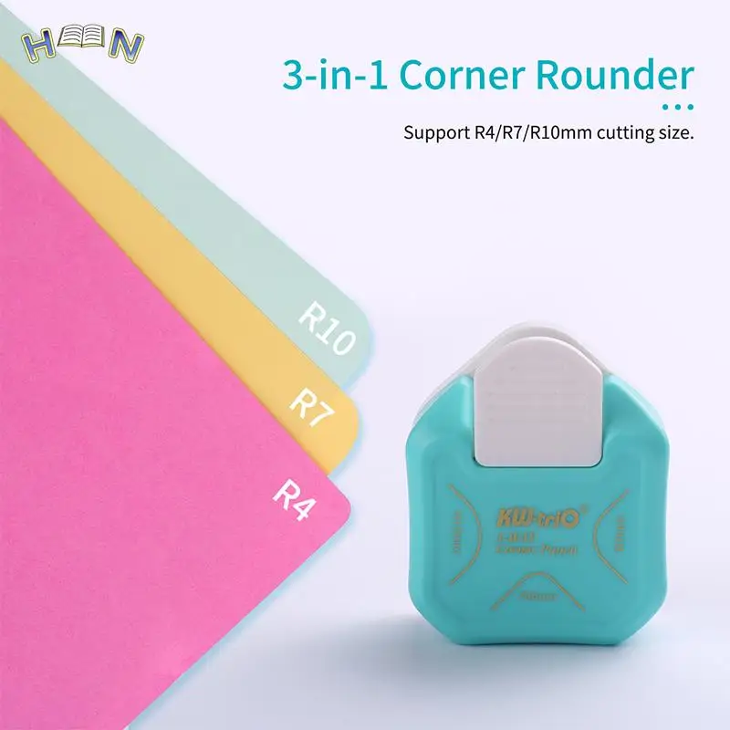 

3-In-1 Mini Corner Trimmer Corner Rounder Punch R4/R7/R10mm Round Corner Trimmer Cutter for Card Photo Paper Laminating Pouches