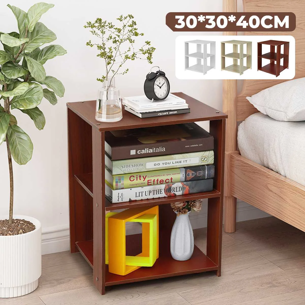 

Simple Wooden Bedside Table Cabinet Bedroom Locker Economical Mini Small Apartment Bedroom Nightstands Modern Locker