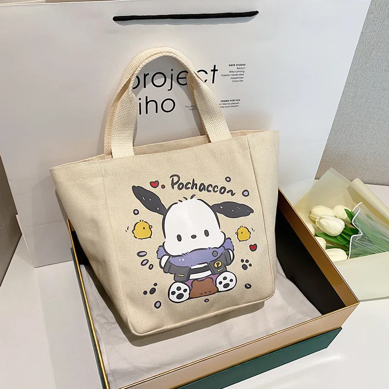 

Sanrio симпатичная Холщовая Сумка большой емкости бэнто сумка Портативная сумка понравико мультяшная маленькая сумка для студентов красивые подарки Детская сумка