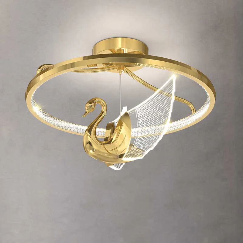 Хрустальные потолочные люстры в форме лебедя для гостиной спальни