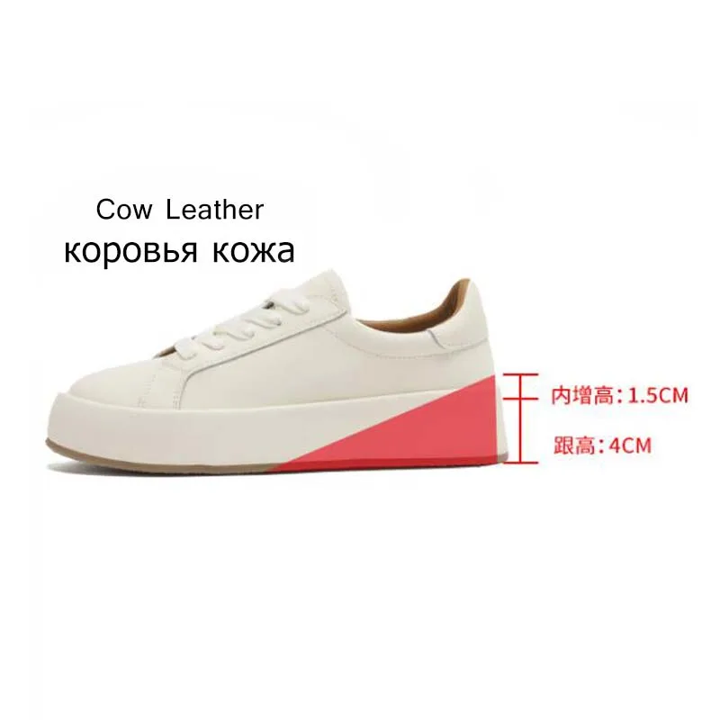 Ins Real Leather Shoes Women Sneaker Fashion Shoes Height Increasing Casual Daily Ladies Footwear Size 34-40 AD2142