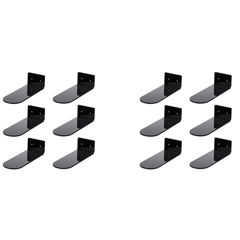 

12 упаковок плавающих полки для обуви, черные акриловые настенные полки для обуви, для демонстрации коллекционных обуви и кроссовок