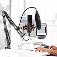 estudio condenser mic streaming recording usb cable computer microphone with scissor arm stand