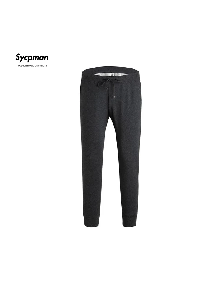 

Однотонные махровые трикотажные брюки Sycpman для мужчин на весну и осень, свободные повседневные спортивные брюки, одежда для пар, спортивные брюки для женщин