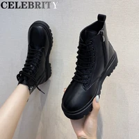 2020 autumn new black handsome martin boots womens cake thick soled short boots