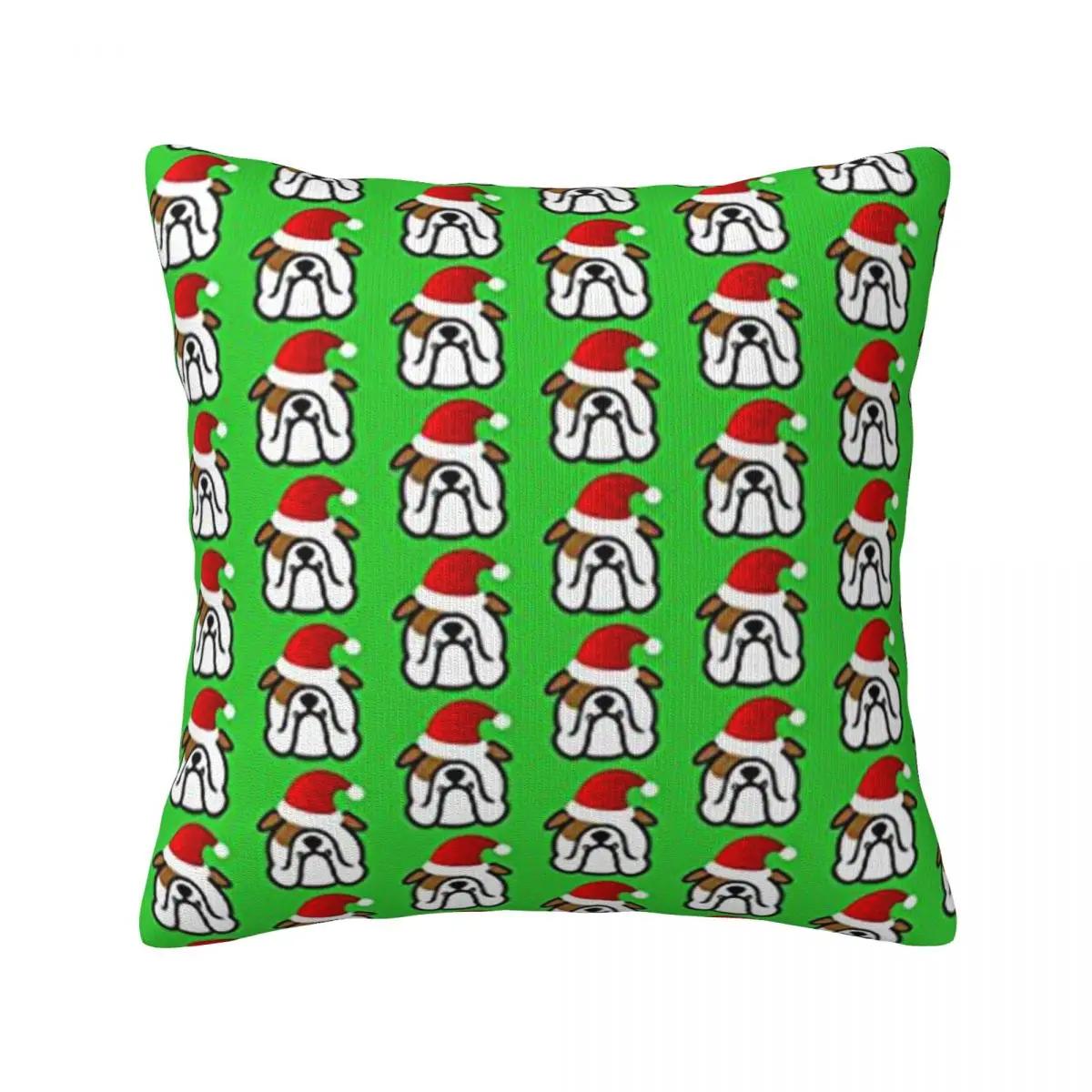 

Bulldog Santa Christmas Throw Pillow Cover Decorative Pillow Covers Home Pillows Shells Cushion Cover Zippered Pillowcase