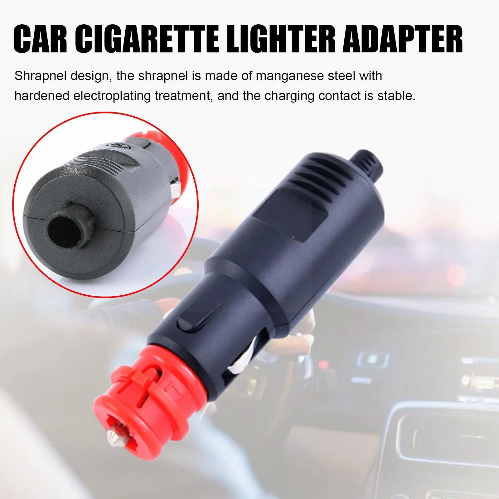 

Universal 12v-24v Car Cigarette Lighter Power Connection Car Male Connector Outlet Plug Adaptor Port Plug Power Socket Ciga S5a3