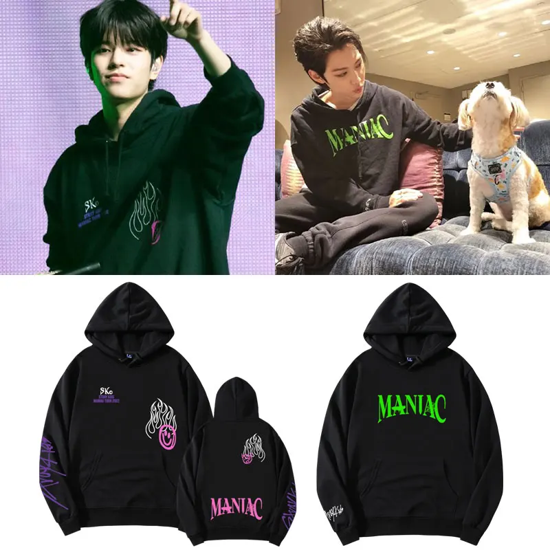 

Kpop Stray Kids MANIAC North American World Tour Concert Official same model Hoodie Unisex Casual Pullover Coat Tops