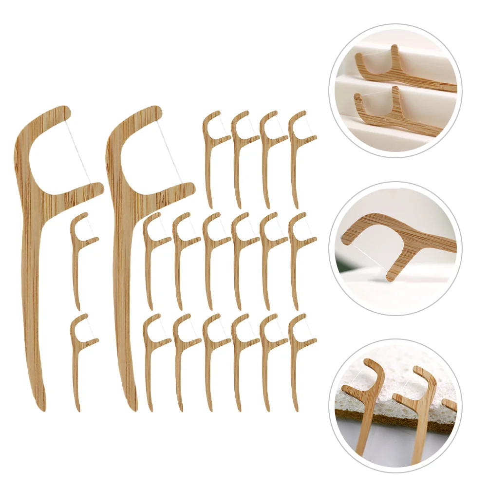 20 шт. одноразовый инструмент для зубной нити портативный бамбуковые зубные