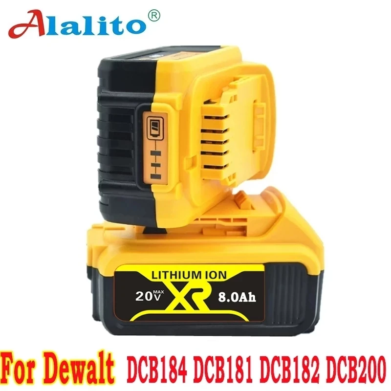 

DCB200 20V 8000mAh Lithium Replacement Battery For DeWalt 18V DCB184 DCB200 DCB182 DCB180 DCB181 DCB182 DCB201 DCB206 L50