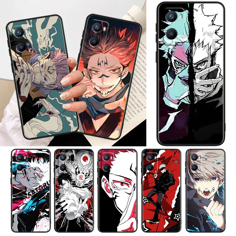 

Jujutsu Kaisen Satoru Gojo anime Phone Case For OPPO A96 AA94 A93 A77S A76 A74 A73 A72 A57S A757E AX7 A1K 2022 2020 Black Cover