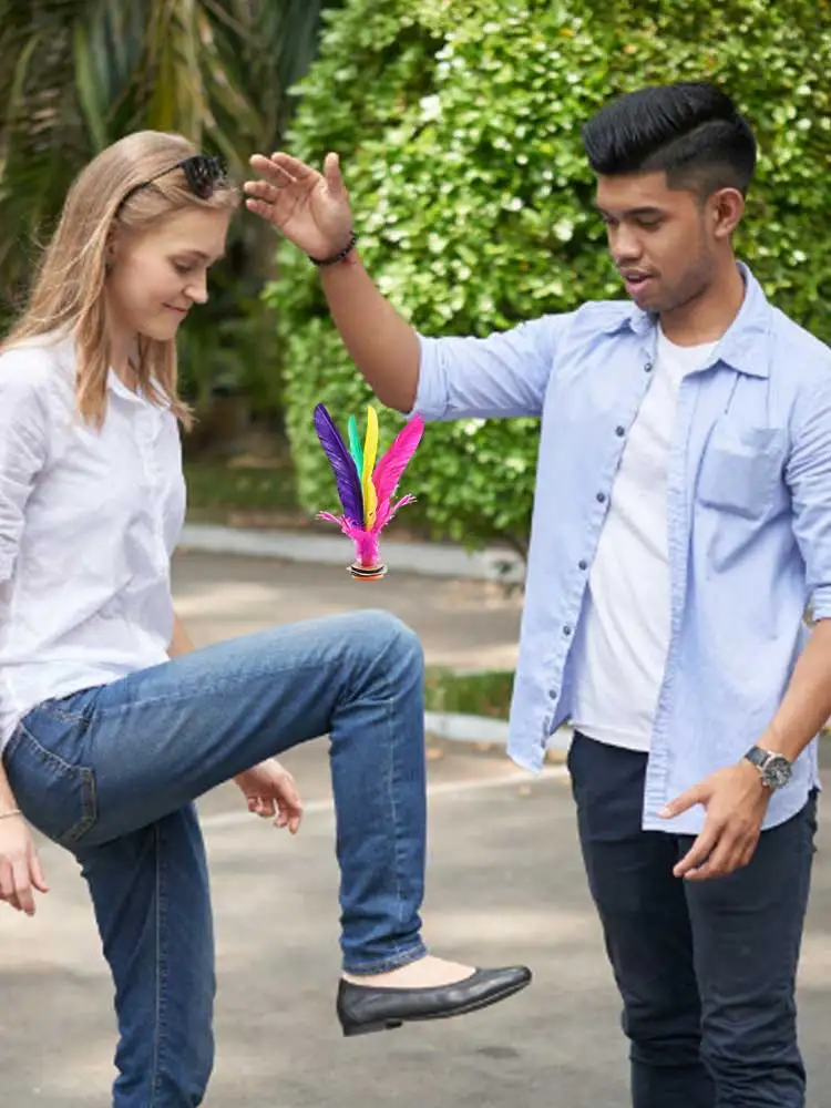 

Feather Kick Shuttle 10pcs Colorful Chinese Jianzi Foot Outdoor Game