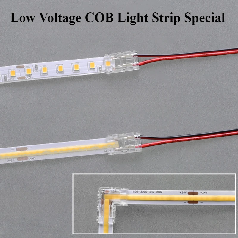 Фото 10 шт./лот, 3-контактные/4-контактные 8 мм/10 мм COB LED-коннекторы для беспаечного соединения, мини-зажимы FCOB RGB CCT для светодиодных лент без темных зон №4