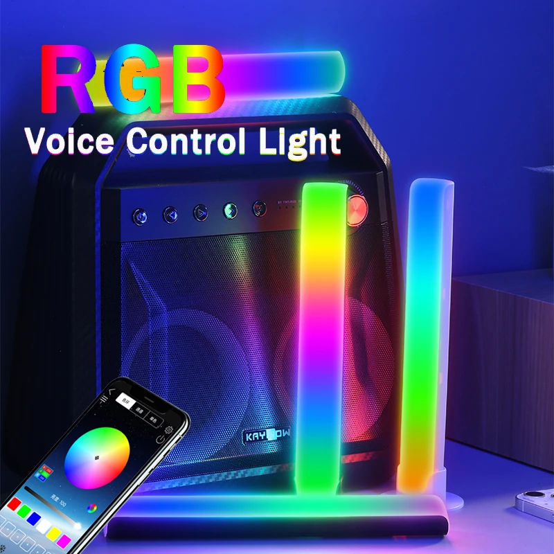 

NEW 3D LED RGB Ambient Night Light Strip Music Sound Control Pickup Rhythm Lamp Gaming Lights For Bar Car Party Home Audio Decor