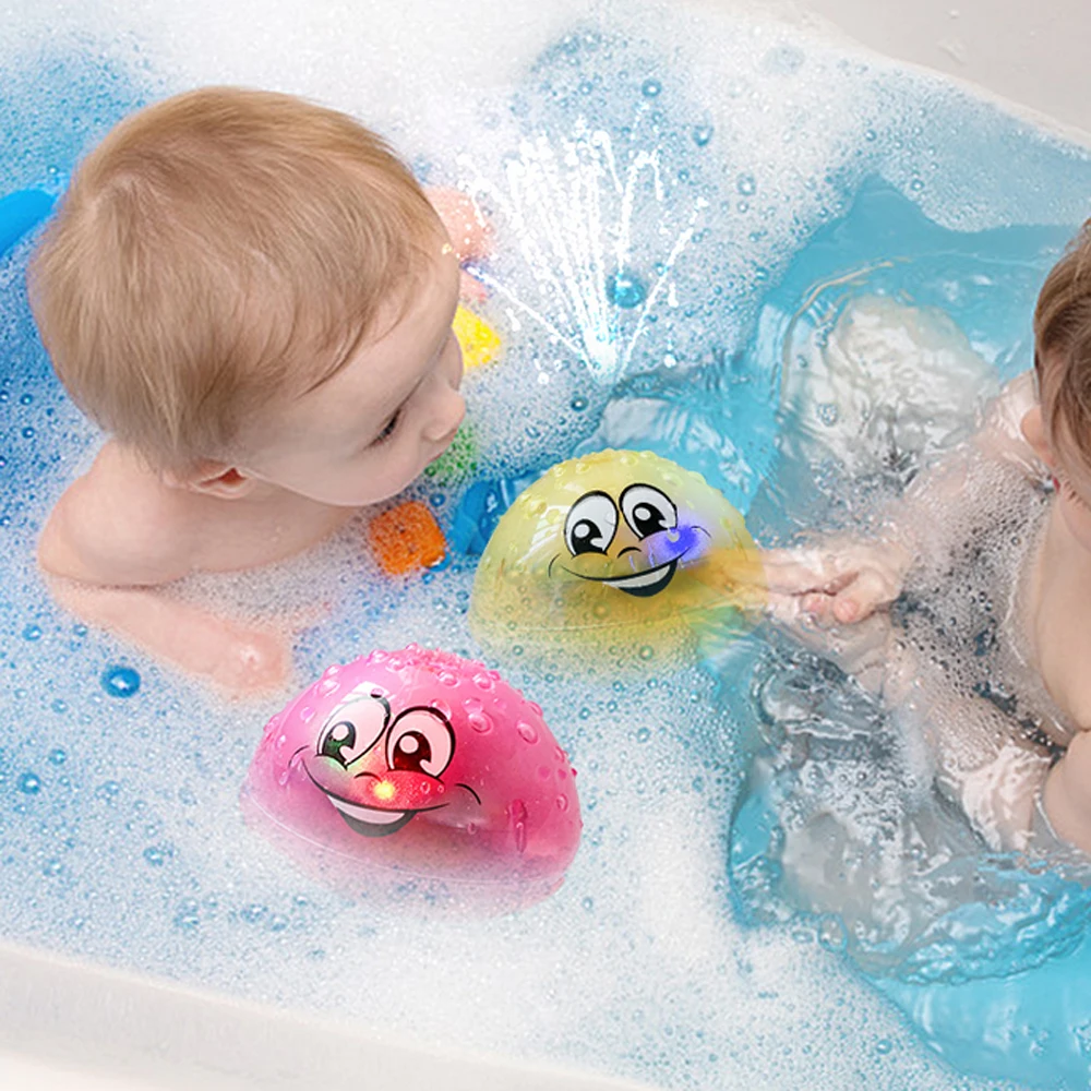 

Funny Infant Bath Toys Baby Electric Induction Sprinkler Ball with Light Music Children Water Play Ball Bathing Toys Kids