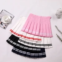 striped womens pleated skirts zipper high waist female mini skirt kawaii harajuku ladies girls dance skirt fashion woman skirts