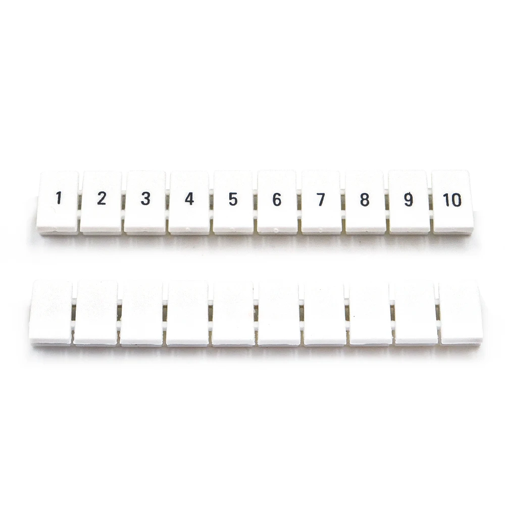 ZB6 6-слотовый клеммный блок, держатель этикетки, прозрачная изолированная маркерная лента, монтаж на DIN-рейку, набор из 10 шт.