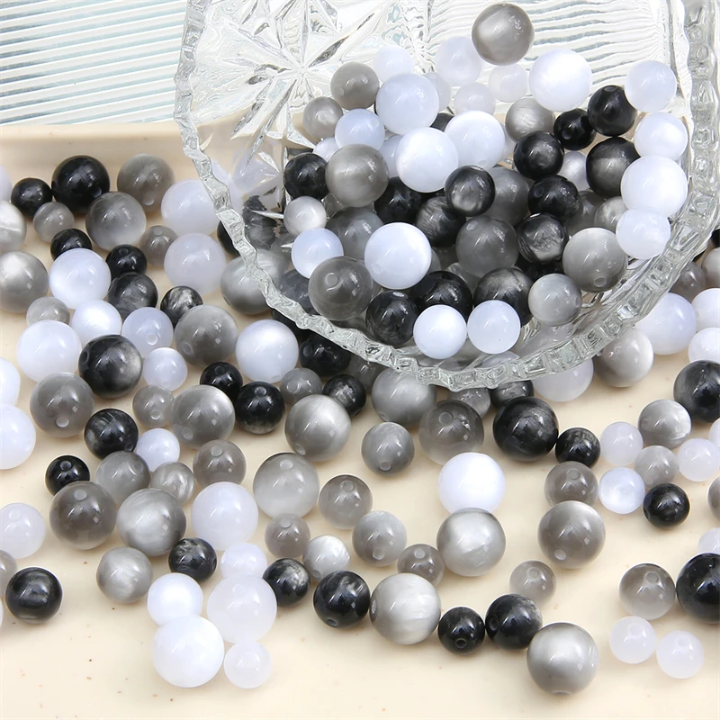 Разноцветные 10/20 шт. 8 мм смоляные свободные бусины-разделители круглые бусины