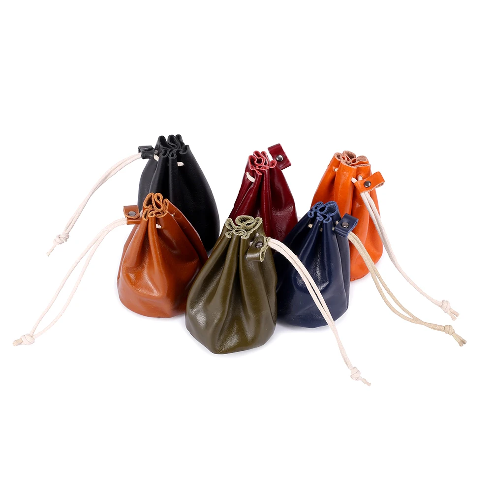 Japanese Creative Zero Wallet Women's Vintage Oil Wax Cowhide Multifunctional Small Coin Lipstick Storage Cute Headphone Bag