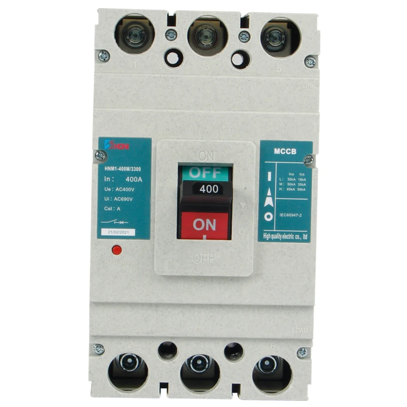 

High quality 63A 100A 125A 250A 400A 630A 3 Pole 4 Pole Moulded Case Circuit Breaker MCCB