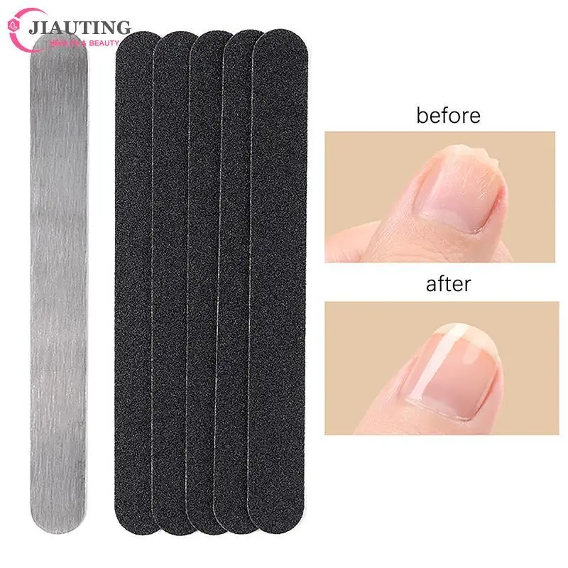 

Half Moon Replacement Nail File 180 Black Removable SandPaper With Stainless Steel Handle Metal Sanding Files