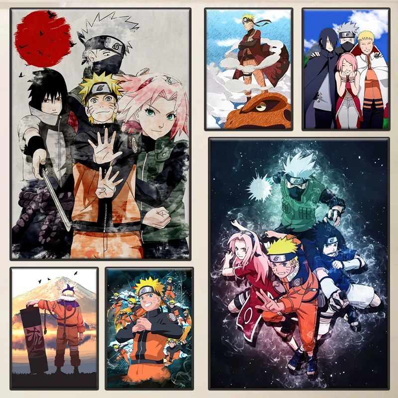 

Японское аниме Наруто холст картина плакат роспись Саске Какаси искусство на стену украшение фотообои детская спальня подарок