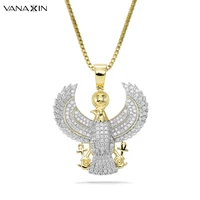 vanaxin horus eagle pendant necklaces for men rapper jewelry hip hop iced out mens eagle pendant jewelry male boy neck gift