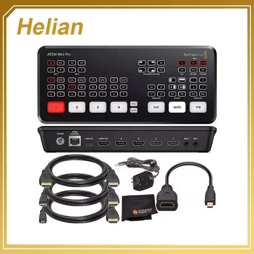 

Helian ATEM Mini Pro Original Blackmagic Design Live Stream Switcher Multi-view and Recording New Features