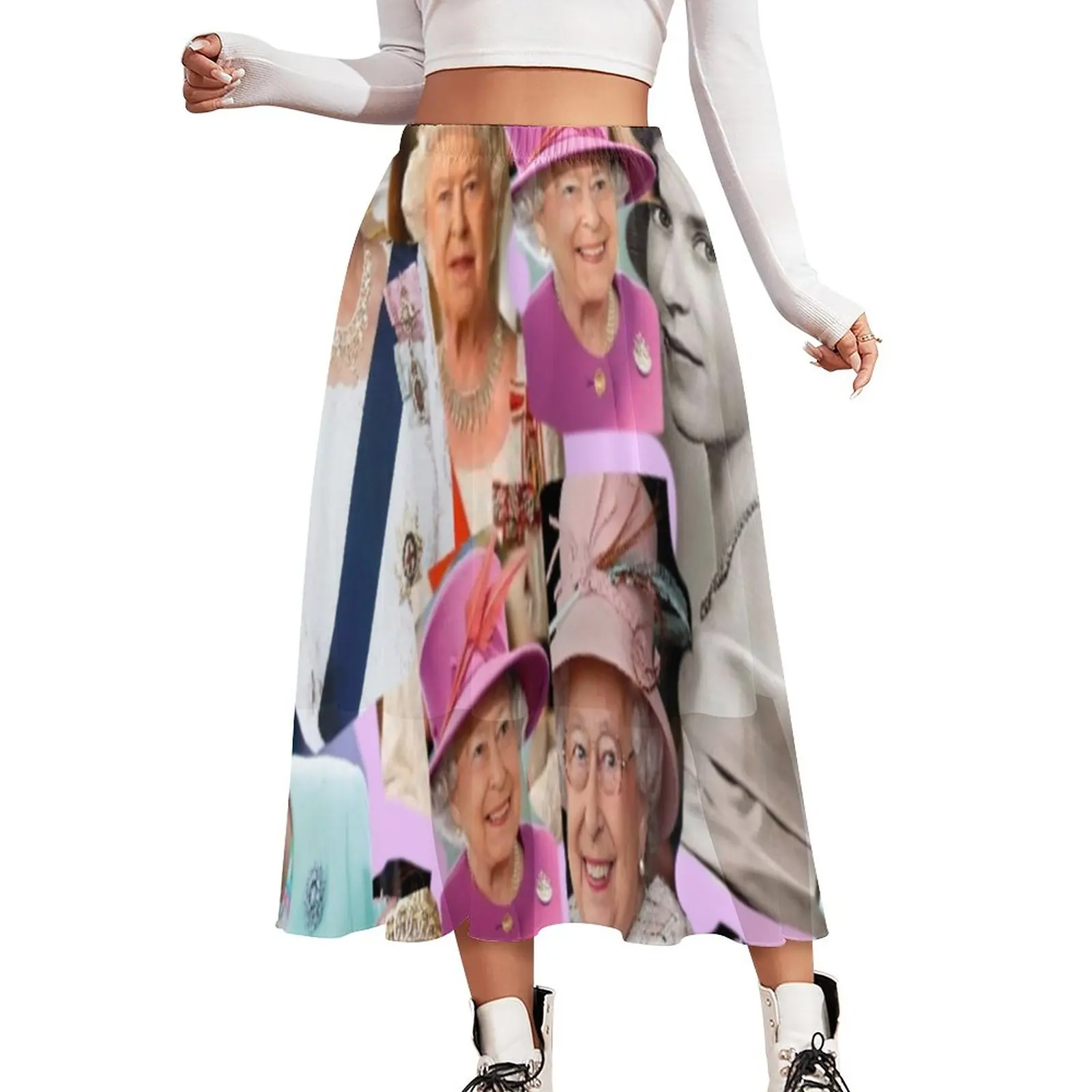 

Длинная юбка из шифона, с эластичным поясом, большие размеры