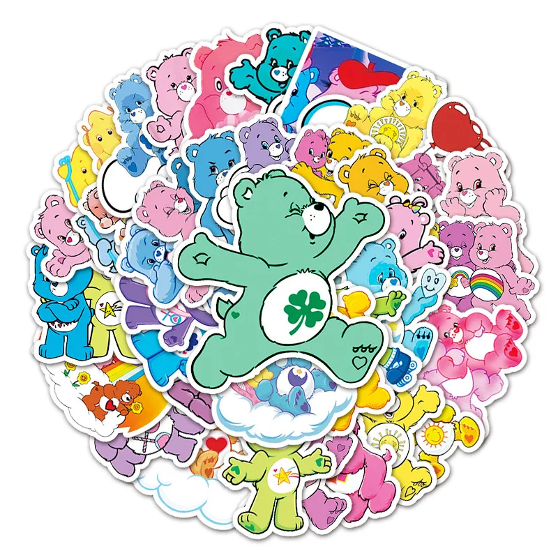 

Kawaii 50 Anime Cartoon Animation Colorful Rainbow Bears Children's Graffiti Stickers Suitcase Scooter Car Cute Stickers