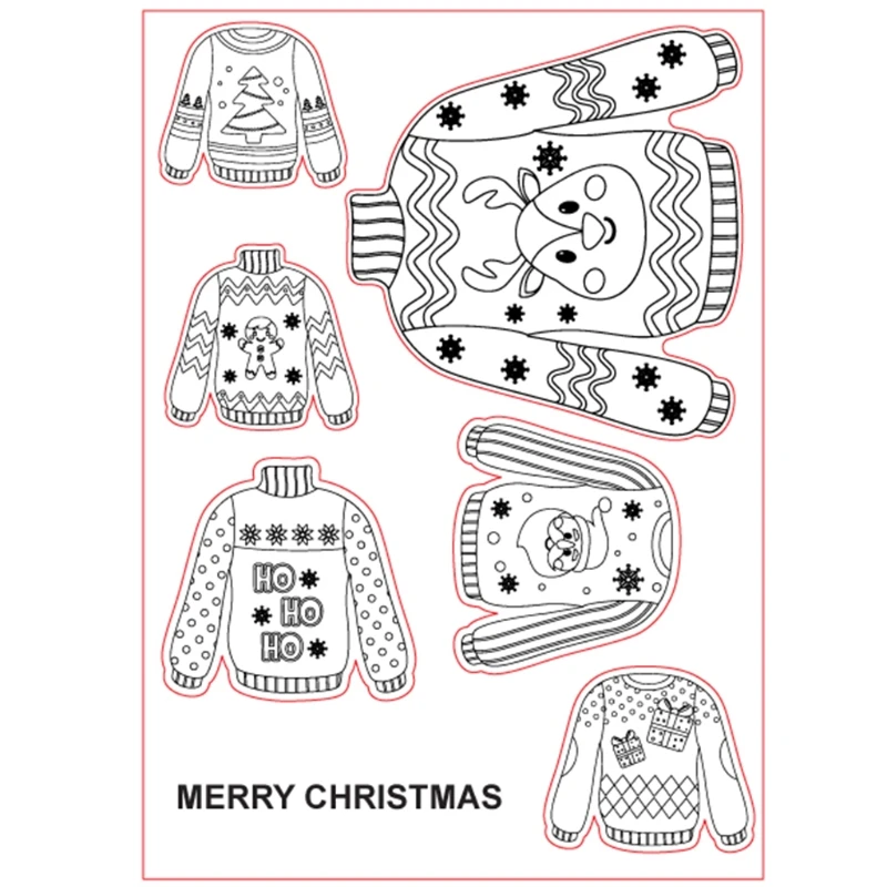 

DIY Crafts Scrapbooking Mould Silicone Clear Stamp for Christmas Sweater Card