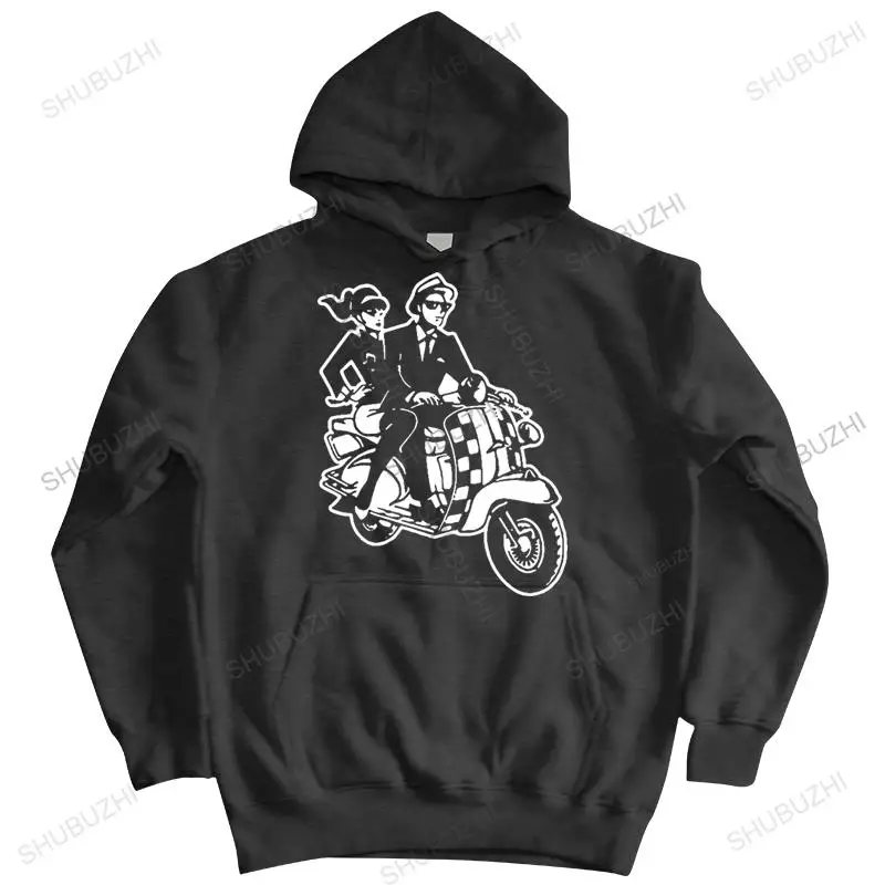 

homme cotton hooded zipper coat Ska Biker Vespa fall hoodie Mod Motorcycle Moped Casual Lambretta male vintage pullover hoody