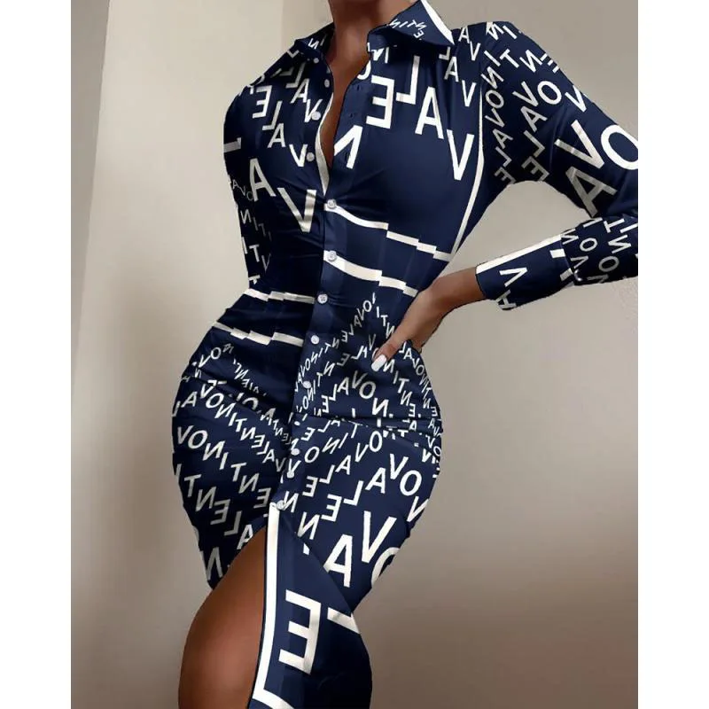 

Y2K Women Sexy Mini Shirt Dress Spring Autumn Button Cardigan Lapel Long Sleeve Vintage Fashion Bodycon Printing Dresses 2022