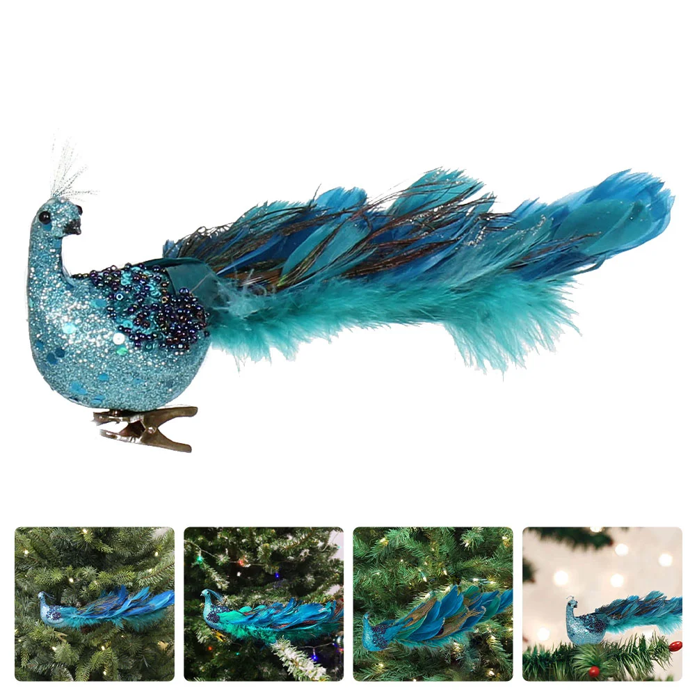 

Ornaments Tree Christmas Birds Feathered Decoration Artificial Blue Fake Peafowl Bird Ornament Garden Cardinals Miniature Crafts