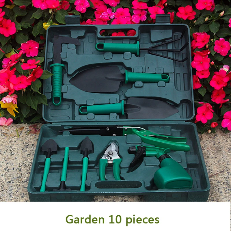 

10pcs/Set Garden Plant Tool Set Clippers Irrigation Watering Tool Garden Pruning Planting Gardening Shovel Rake Tools Kit