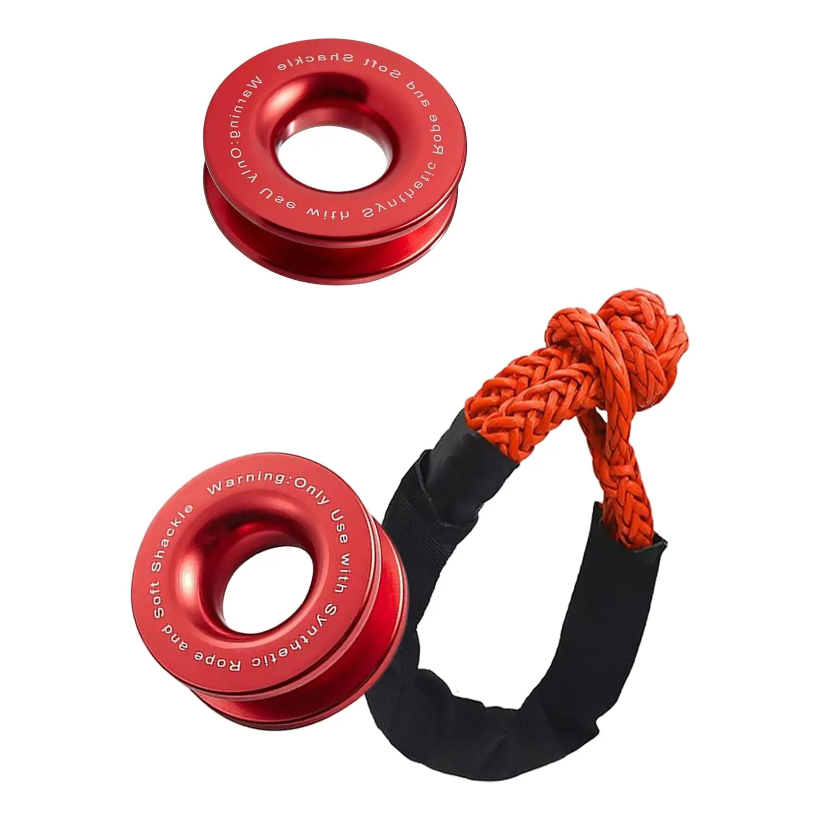Winch Snatch recover Ring 55000lbs Soft Shackle Kit Towing Block Depot for Farming SUV Truck ATV UTV Marine