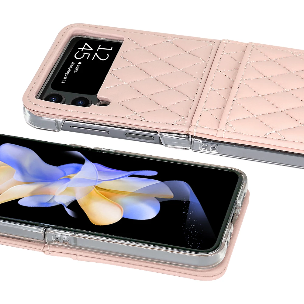 Фото VIETAO мягкий кожаный чехол с отделением для карт для samsung galaxy z flip 4, чехол для мобильного телефона с браслетом galaxy z flip 4 №3