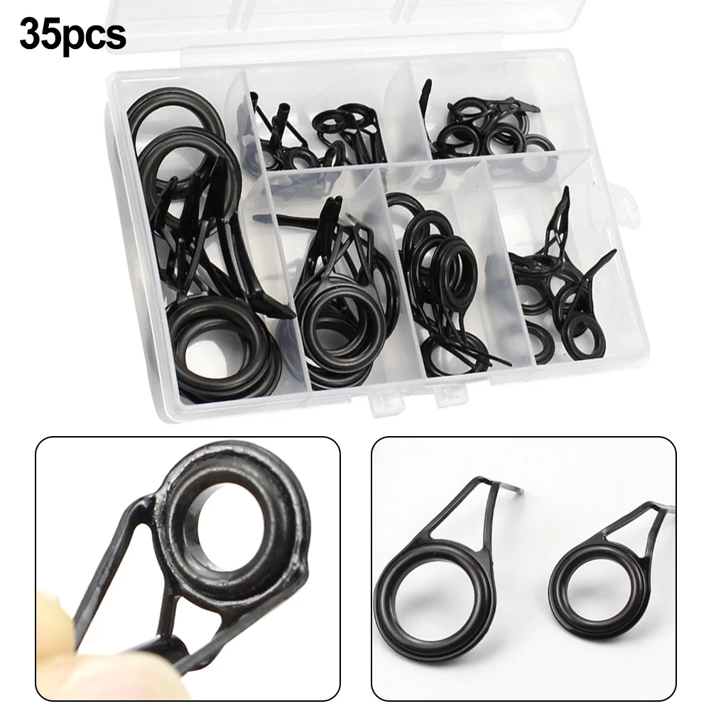 

Durable and Functional Fishing Rod Guide Repair Kit 35pcs Ceramic Guide Ring High Quality Stainless Steel Material
