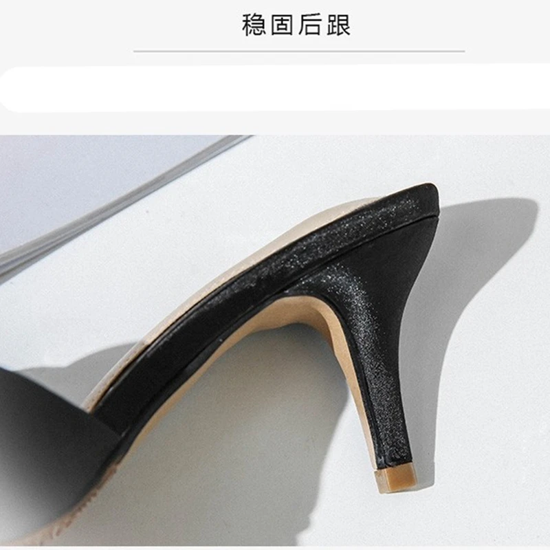 2022 летние тапочки на высоком каблуке Женская обувь шпильке повседневные
