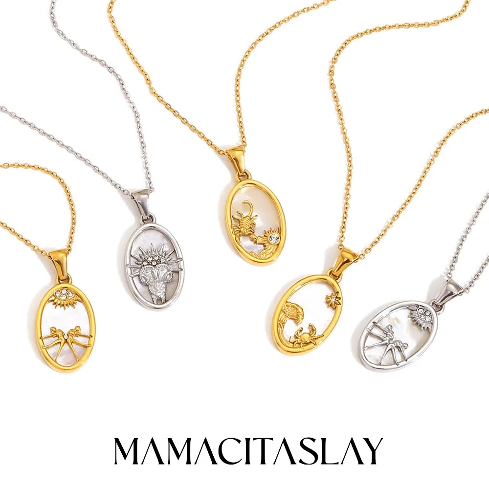 Женское Ожерелье из нержавеющей стали с фианитом 18 К