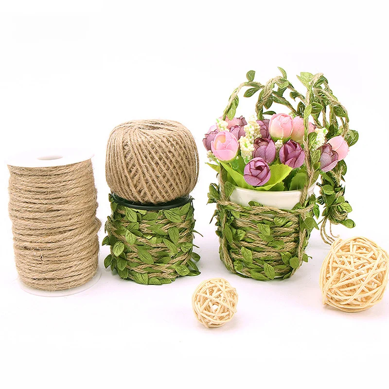 

Handmade Jute Cords Rope DIY Vintage Jute Ribbon String Twine Crafts Single Thread Burlap Hemp Home Wedding Party Decoration