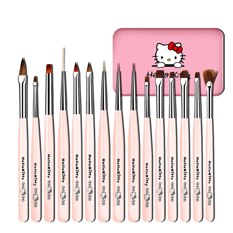 

15 шт., набор кистей для дизайна ногтей Sanrioed Hello kitty