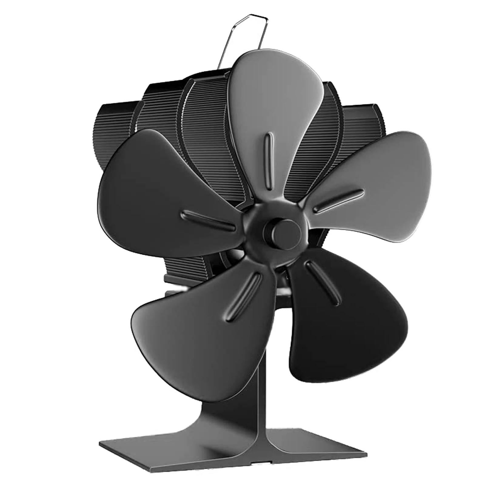 

Black Fireplace Fan 5 Blades Heat Powered Stove Fan Log Wood Burner Ecofan Quiet Home Fireplace Fan Efficient Heat Distribution