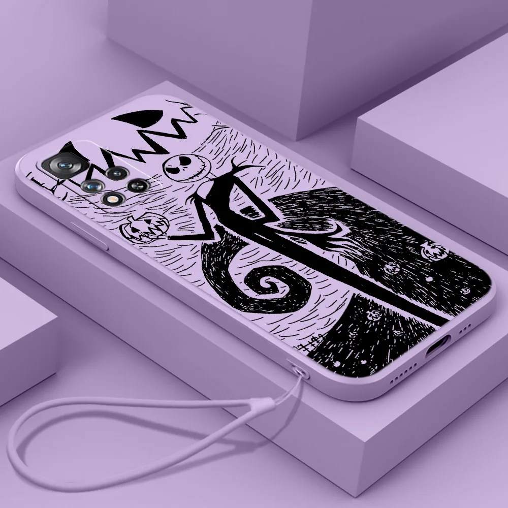 

The Nightmare Before Christmas Phone Case For Xiaomi Redmi Note 12 11T 11S 11E 10S 10T 10 Pro Plus Lite Max Liquid Rope Cover